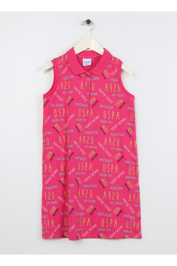 Printed Pink Girl's Standard Dress Petros
