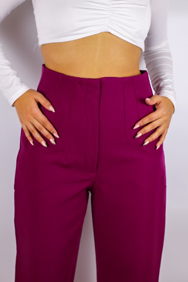 High Waist Carrot Fabric Trousers Fulya