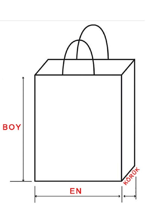 Beyaz Kraft Kâğıt Poşet (32x12x41 Cm) Burgu Saplı Kâğıt Torba (25 Adet) Kâğıt Çanta - 2