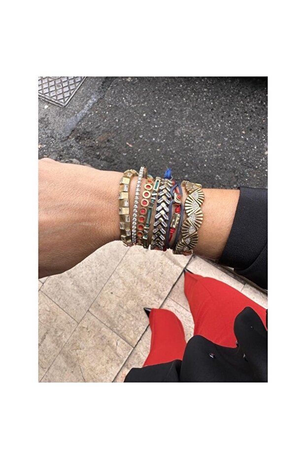 Bronz Mini Circle Bileklik - 4