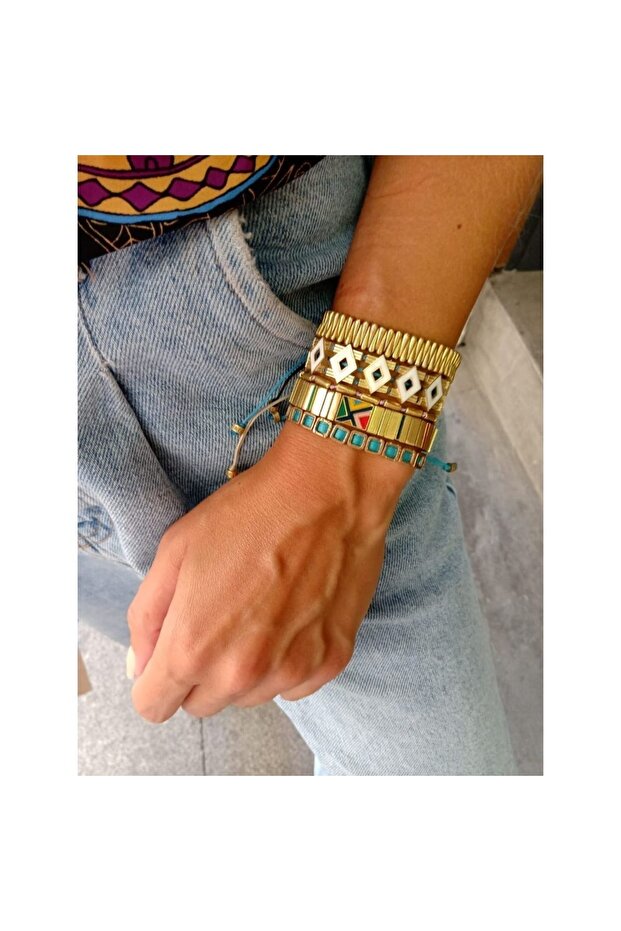 Bronz Mini Square Bileklik - 3