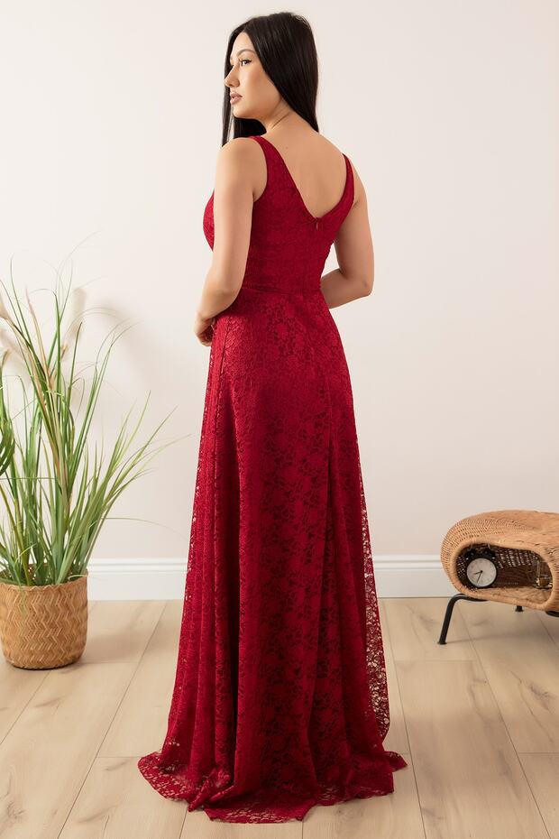 Adela 3885 Dantel Elbise - 6