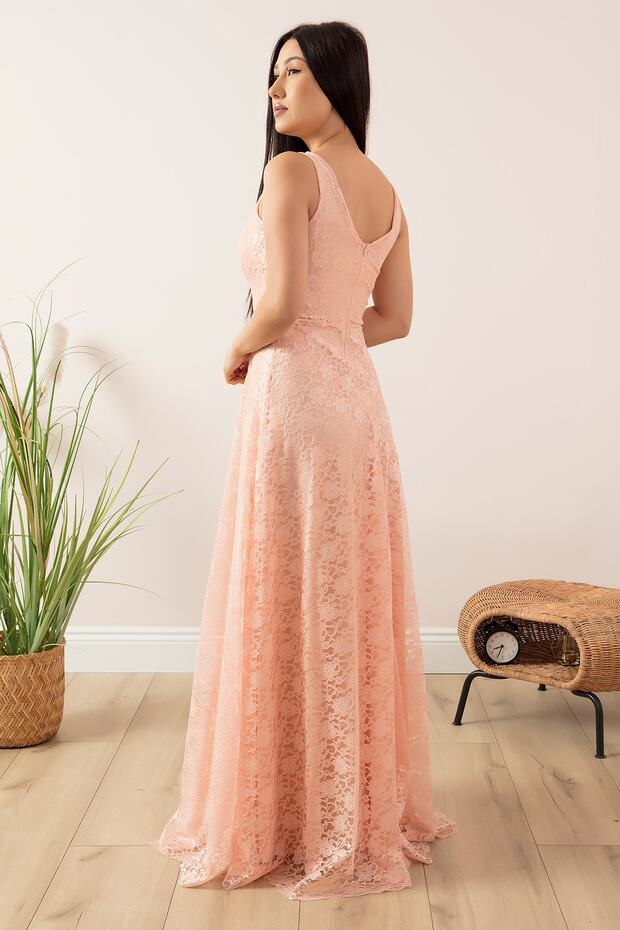 Adela 3885 Dantel Elbise - 6