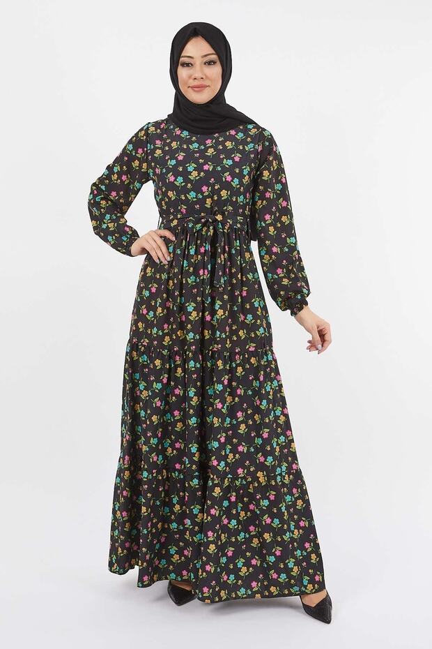 Floral Gypsy Dress Green 12236