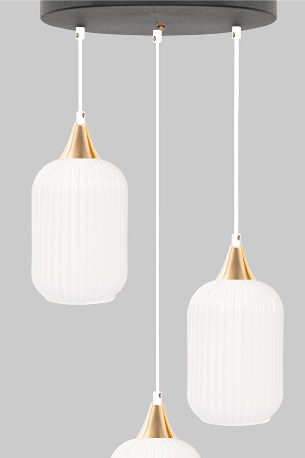 Lotus Ice White Plafonyer Cam Avize - 4