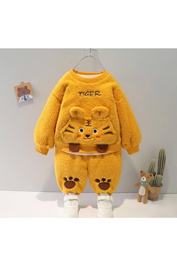 Kışlık Tatlı Peluş Alt Üst 2'li Takım - 1