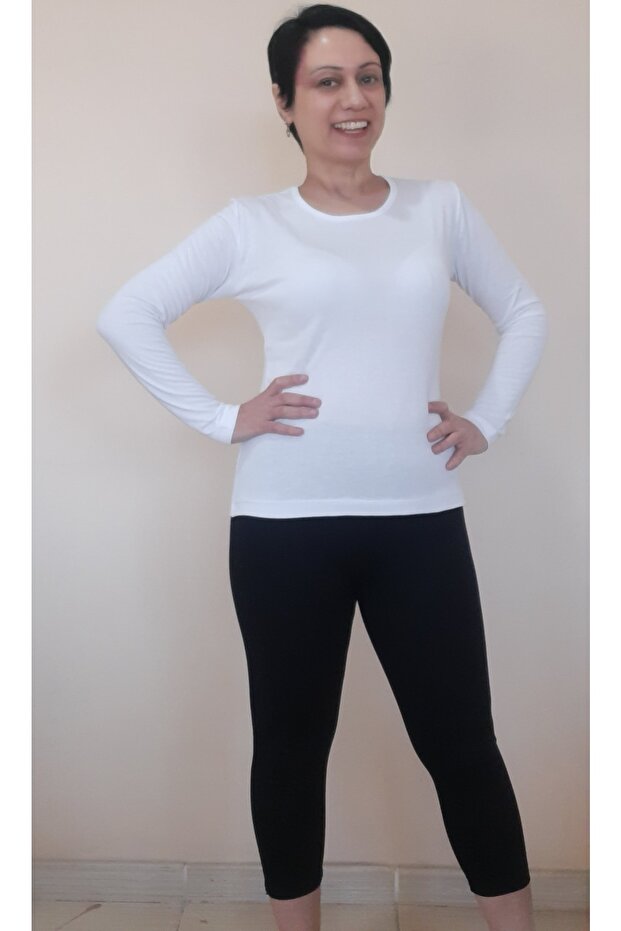White Round Neck Combed Viscose T-Shirt