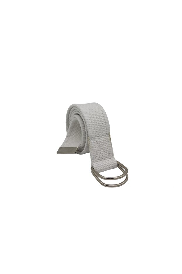 Unisex White Woven Sports Canvas Cloth Denim Belt
