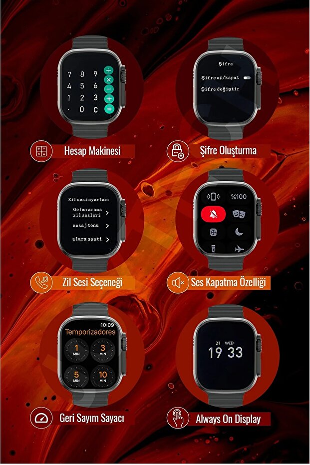 Watch8 Ultra H11 Ultra Akıllı Saat Vidali Çift Kordon Kilitli Hesap Makineli Bluetooth Gps Nfc Siri - 6