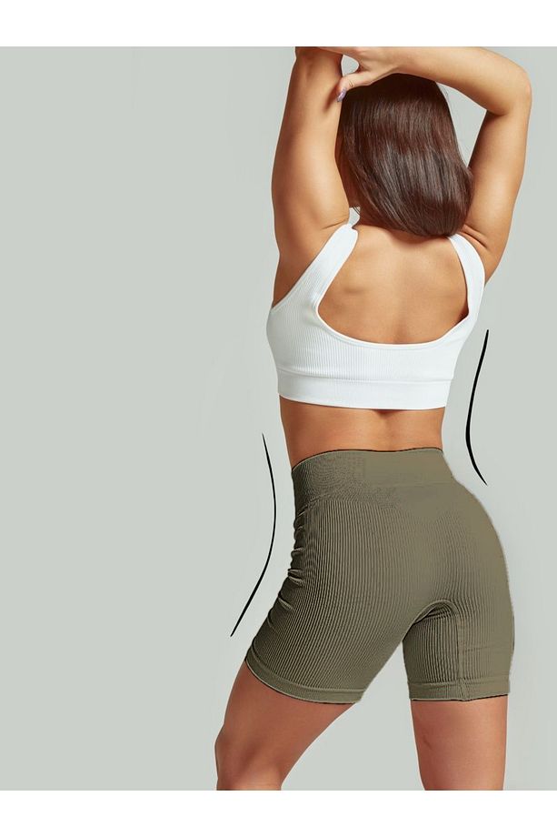 Dublin Model Fitilli Şort Biker Bisiklet Şort Seamless Model Şort Sporcu Şortu Buz Camel Renk - 6