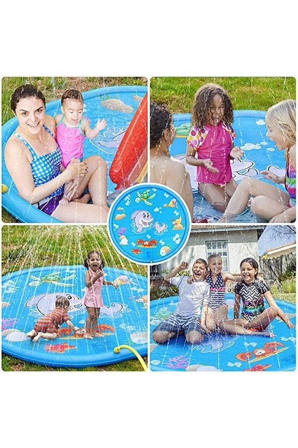 Fıskıyeli Su Fışkırtan Oyun Matı Su Havuzu Su Kaydırağı 100 Cm - 7
