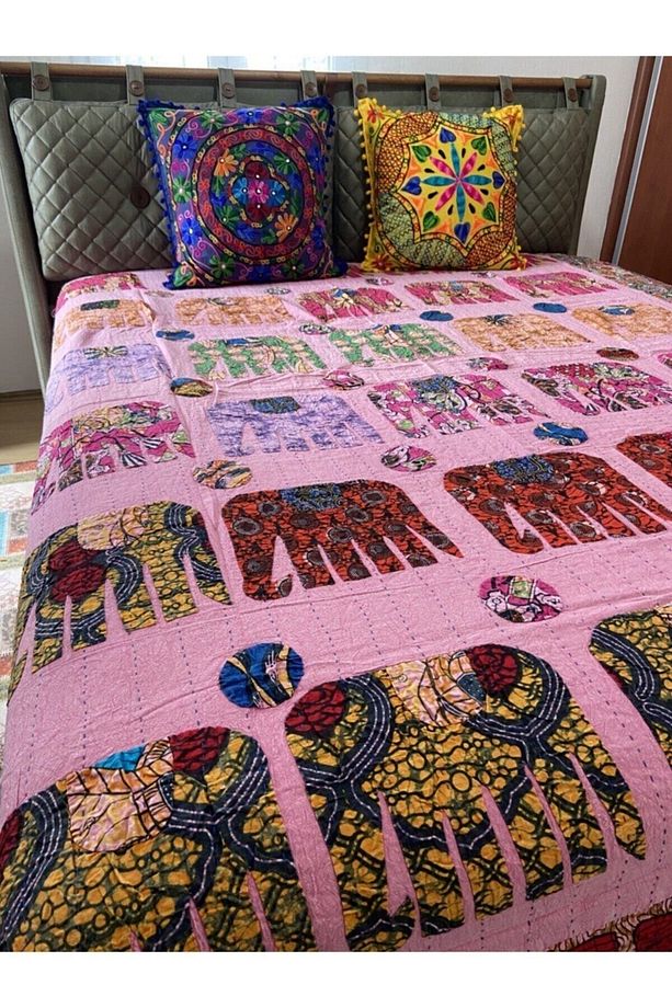 Patchwork Bohem Yatak Örtüsü - 1