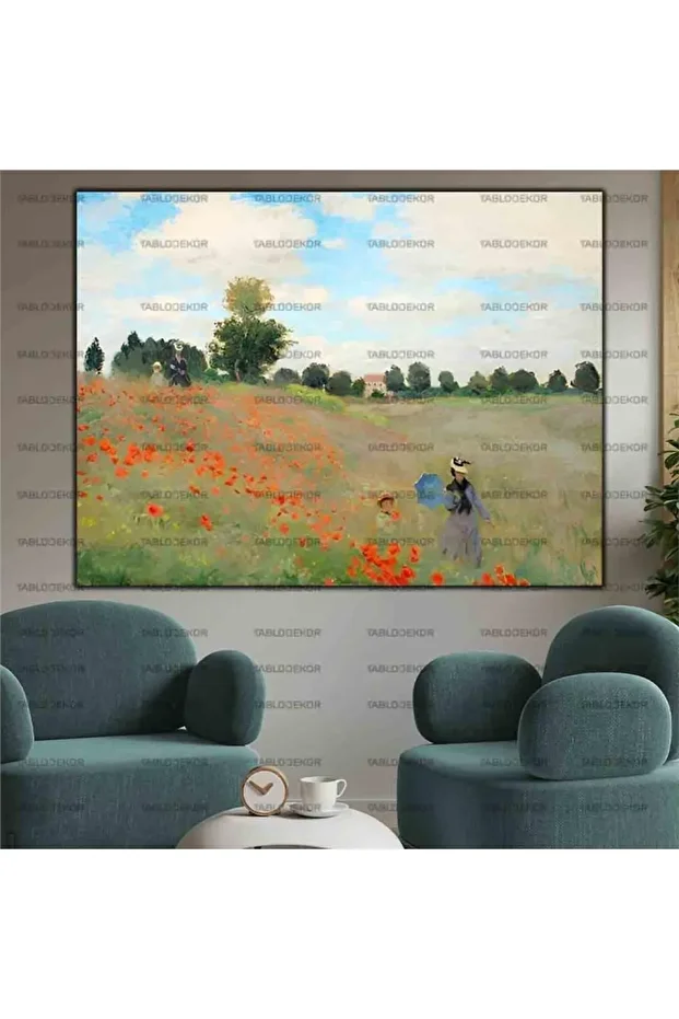 Claude Monet-gelincikler Reprodüksiyon Yağlı Boya Tablo - 1