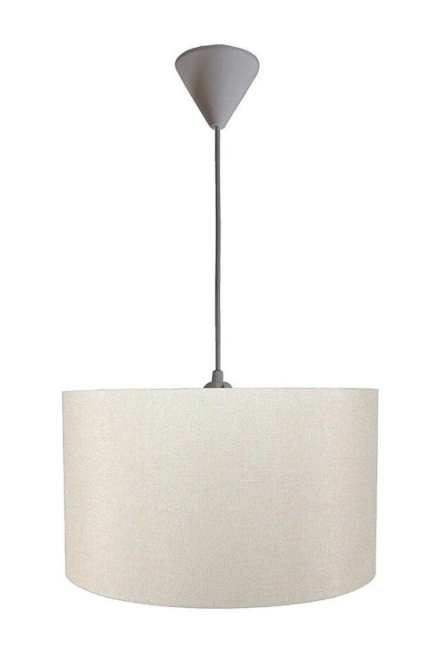 Rustik Avize Kumaş Başlık Çap 30 Cm Yuvarlak Şapka Krem Av145 - 1