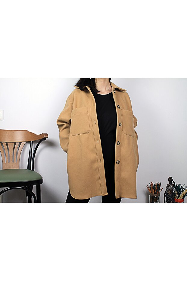 Cep Detaylı Gömlek Kahverengi - 4