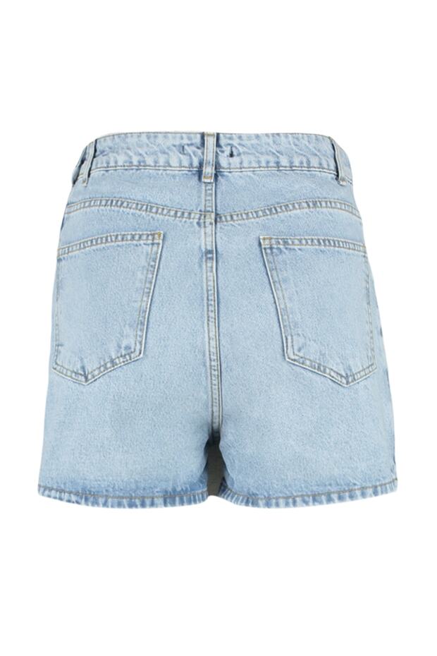 Açık Mavi Yırtmaçlı Denim Şort Etek TWOSS23SR00091 - 12
