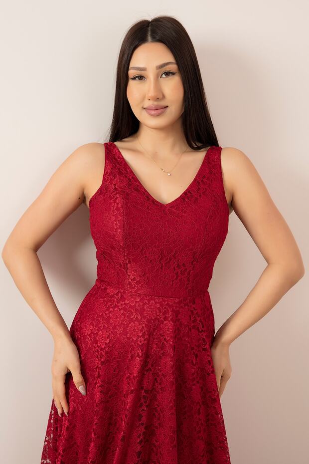 Adela 3885 Dantel Elbise - 4