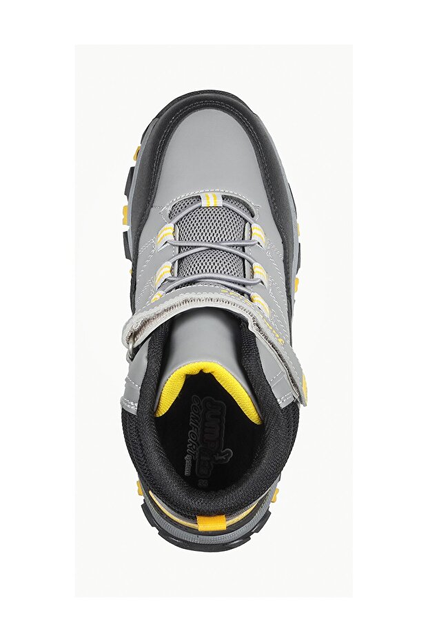 27788 Gri - Neon Sarı Uniseks Çocuk Günlük Kalın Taban Sneaker Spor Bot Ayakkabı - 3