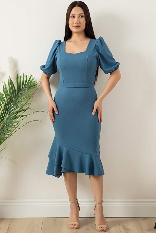 Watermelon Sleeve Skirt Flounce Short Dress 13422
