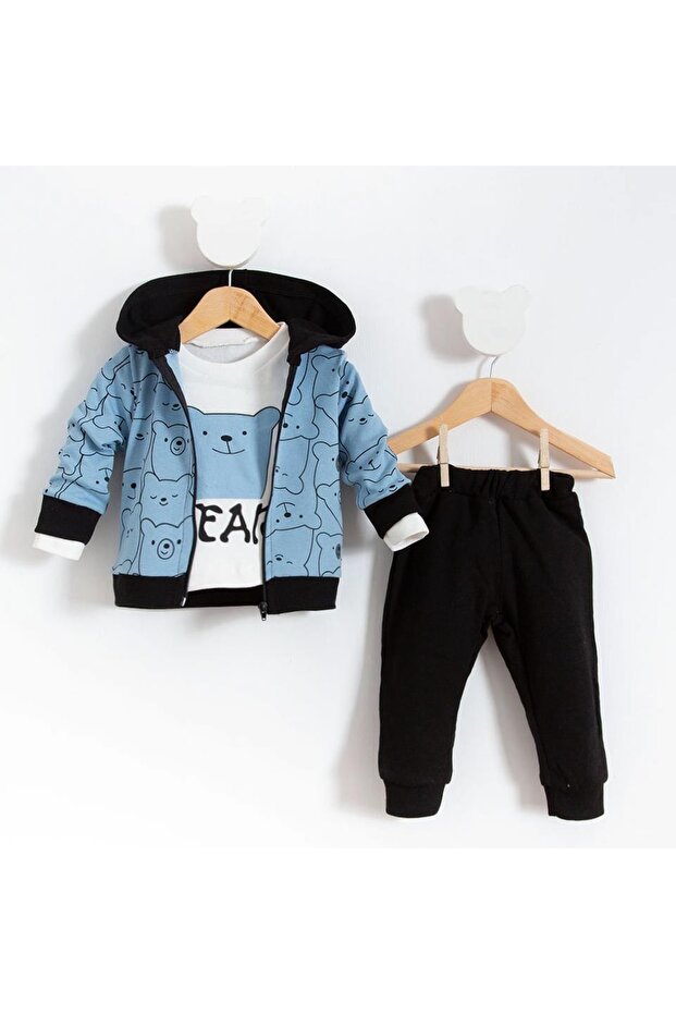 مجموعة أطفال منقوشة من Hello Bears مكونة من 3 قطع - 1