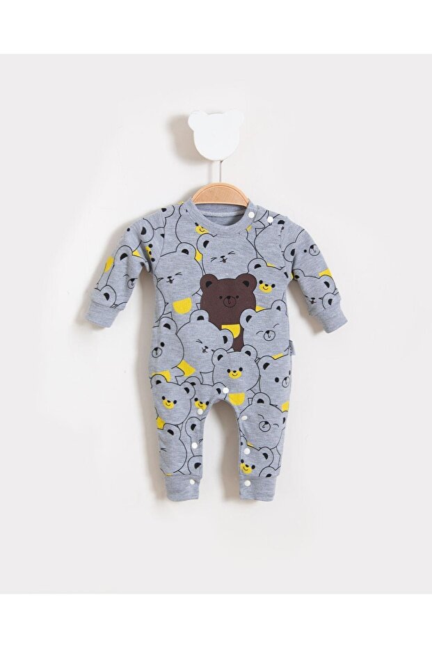Sevimli Ayılar Görselli Bebek Tulum - 1