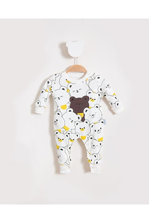 Sevimli Ayılar Görselli Bebek Tulum - 1