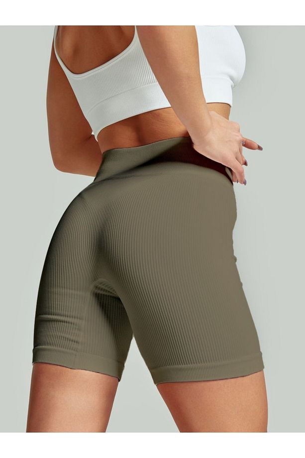 Dublin Model Fitilli Şort Biker Bisiklet Şort Seamless Model Şort Sporcu Şortu Buz Camel Renk - 5