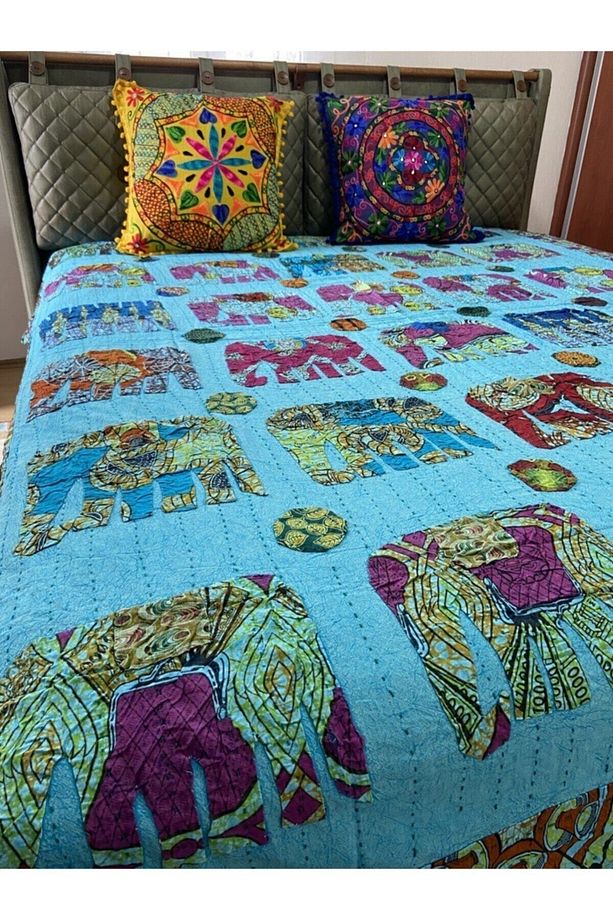 Patchwork Bohem Yatak Örtüsü - 1