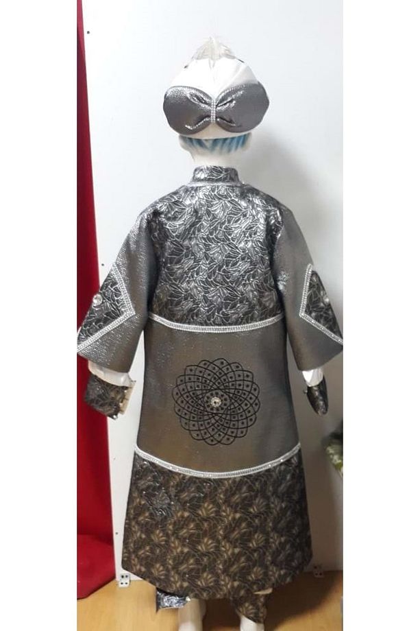 Sünnet Kıyafeti Bcg Nil Devrik Yaka Kaftan Takım 4/12 Yaş - Gri - 4-5 Yaş - 2