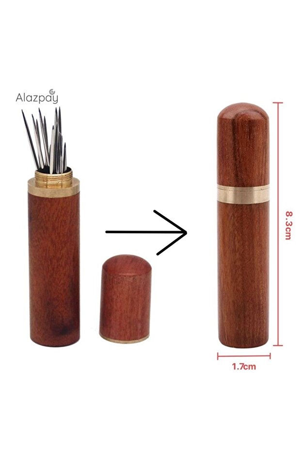 Paslanmaz Çelik Dikiş & Nakış 12 Adet Akıllı Dikiş Iğne Seti Ve Pirinç Ahşap Saklama Kutusu - 7