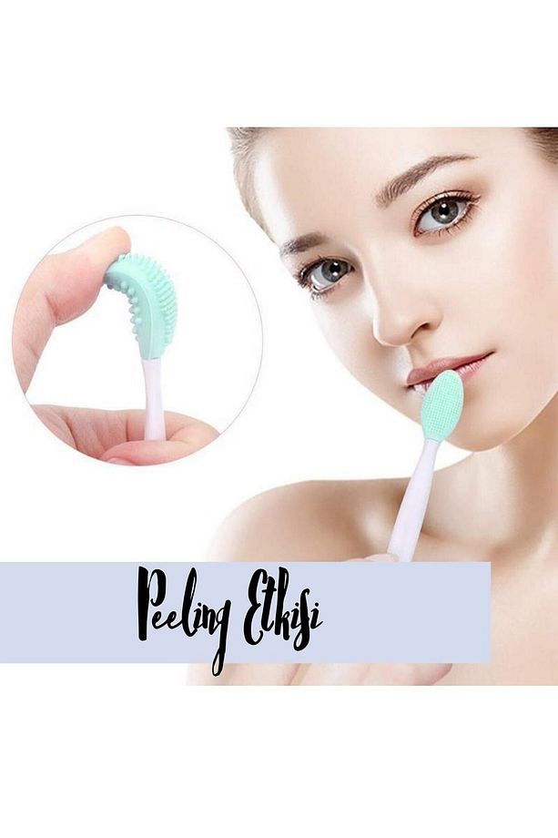 2 Adet Dudak Burun Fırçası Peeling Etkili Gözenek Siyah Nokta Temizleyici Çift Fırça - 4