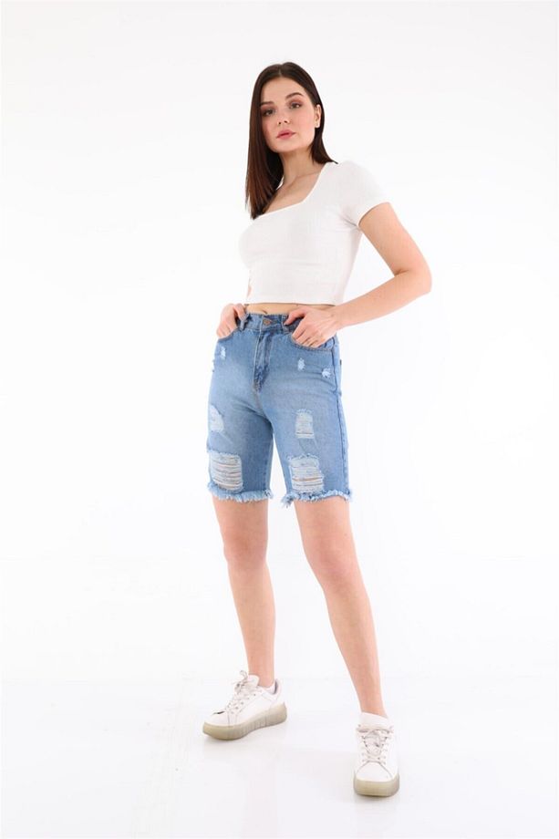 Kadın  Yeni Model Kot Şort 0006895 - 1