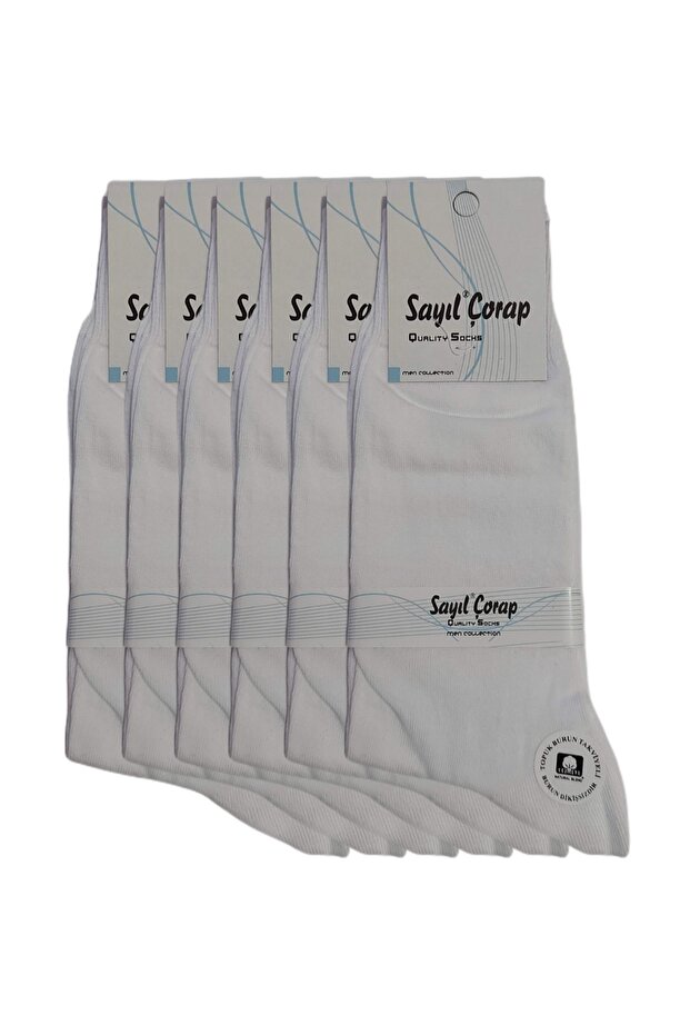 White Heel Toe Reinforced Cotton Seasonal Thin Long Socks Pack of 6