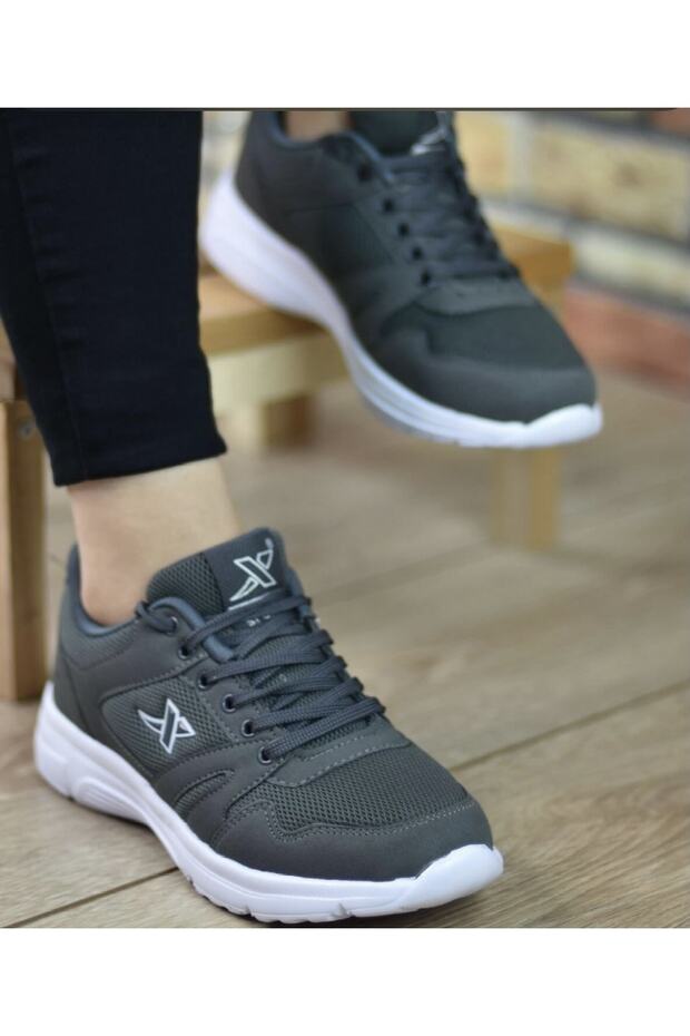 Unisex Ultra Light White Sole Gray Walking Running Casual Sports Shoes