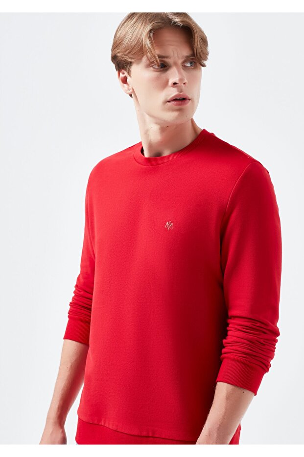 Erkek Kırmızı Sweatshirt - 2