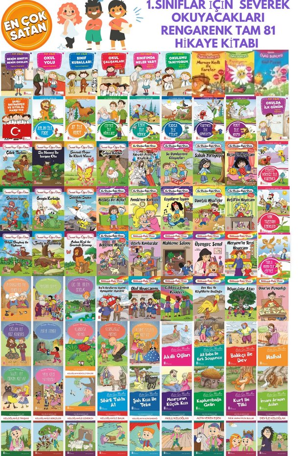 Colorful Set of 81 Story Books for Loving Readers for 1St Class Students