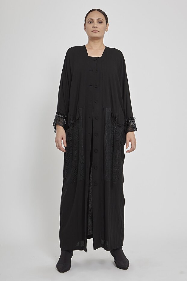 File Detaylı Pardesü - 4