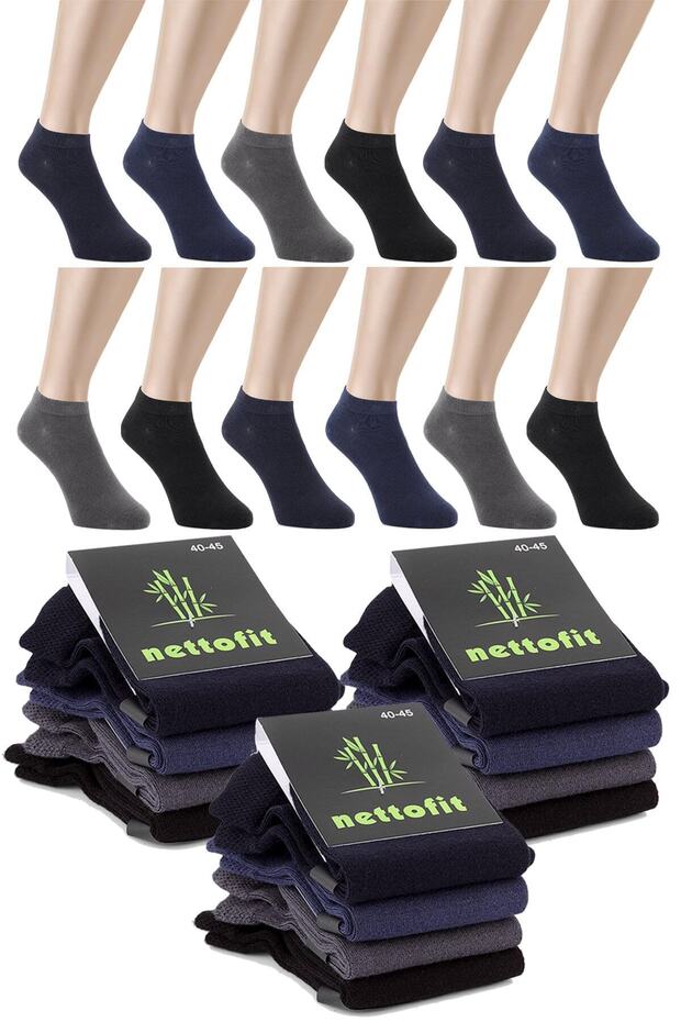 12 Pack Summer Men's Bamboo Seamless Ankle Length Booties Socks