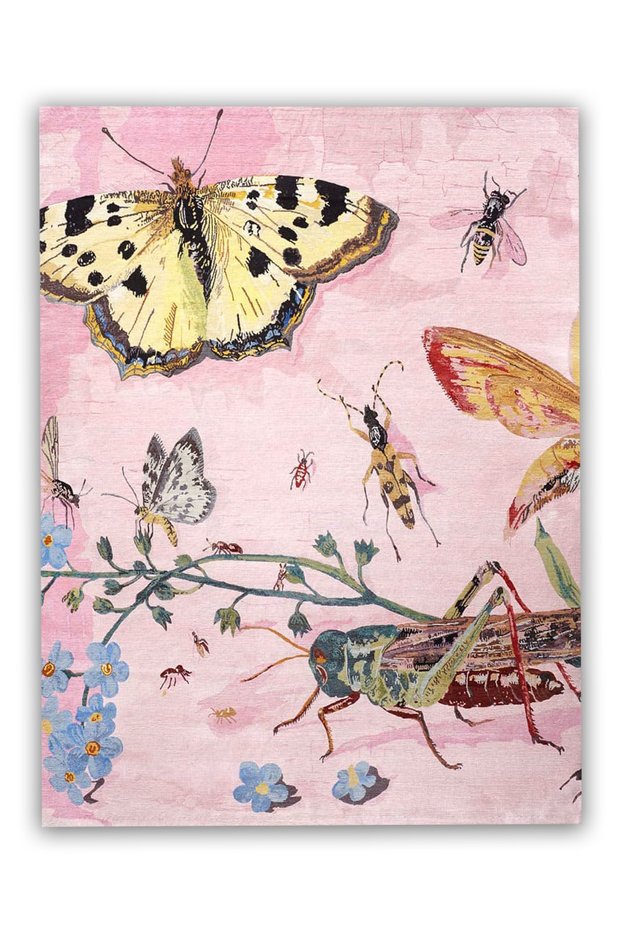Mira 1236 Butterflies Nature Figured Printed Woven Base Carpet