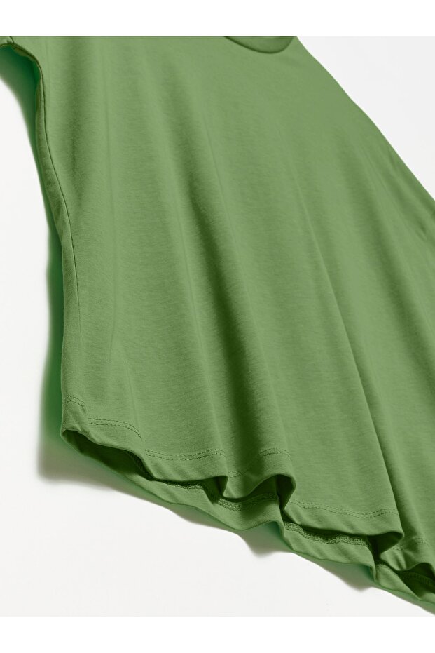 Kadın Haki Basic T-shirt 3683 - 3