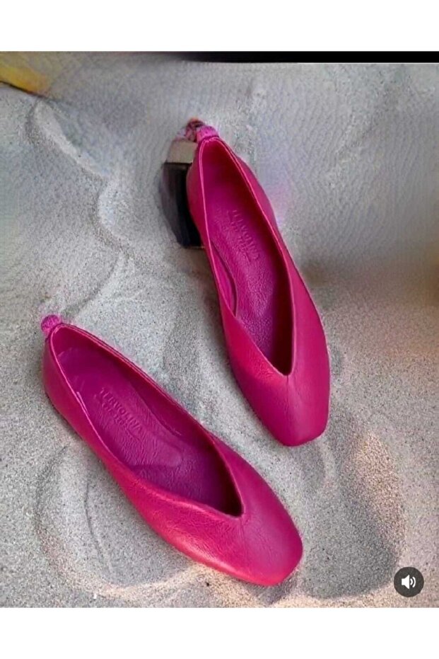 Women's Genuine Leather Fuchsia Ballerinas