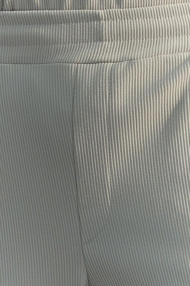 Limited Edition Taş Straight Fit Dokulu Gizli Kordonlu Tek Parça Eşofman Altı TMNSS23EA00013 - 5