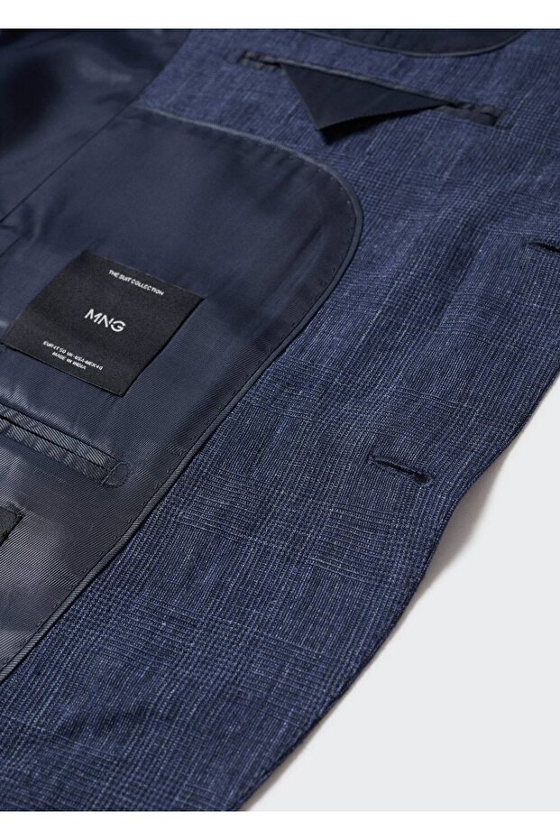 %100 Keten Kumaş Blazer Ceket - 5