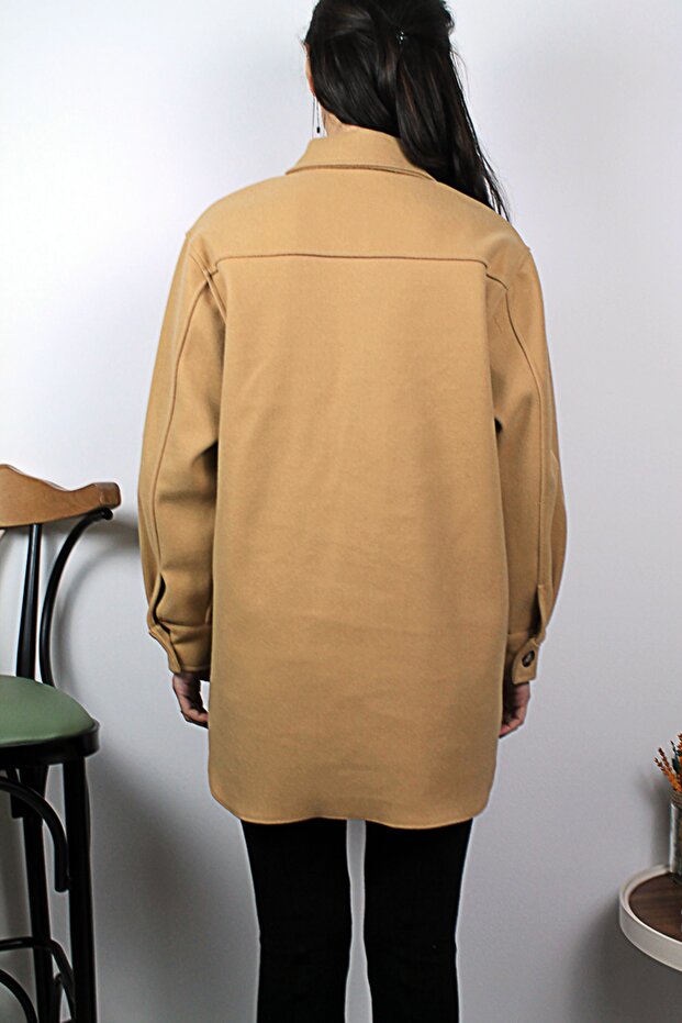 Cep Detaylı Gömlek Kahverengi - 3