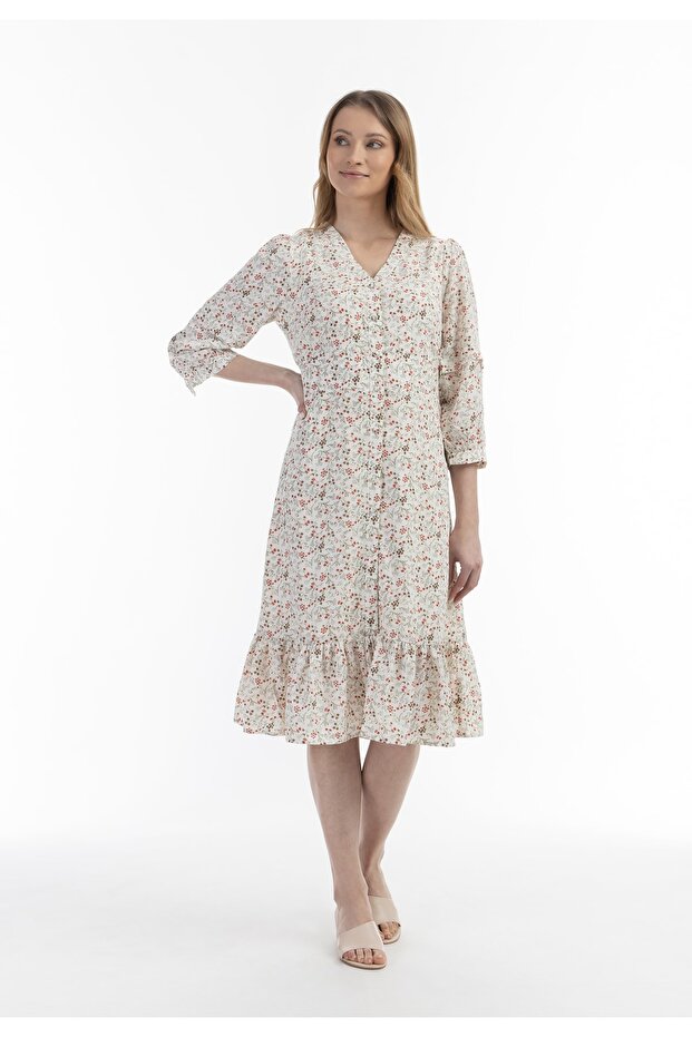 Midikleid cu Blumenprint - 1