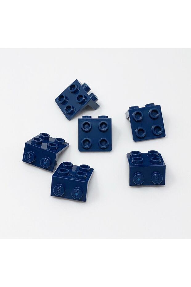 Original Creator Moc Connection Part Bracket 1 X 2 - 2 X 2 Navy Blue 4 Pieces Will Be Sent