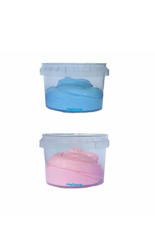 Ele Yapışmayan Pembe-mavi Slime 2 Li Pofuduk Slaym Oyun Hamuru - 5