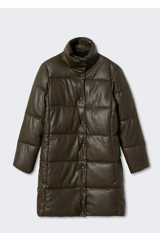 Deri Görünümlü Kapitone Anorak - 3