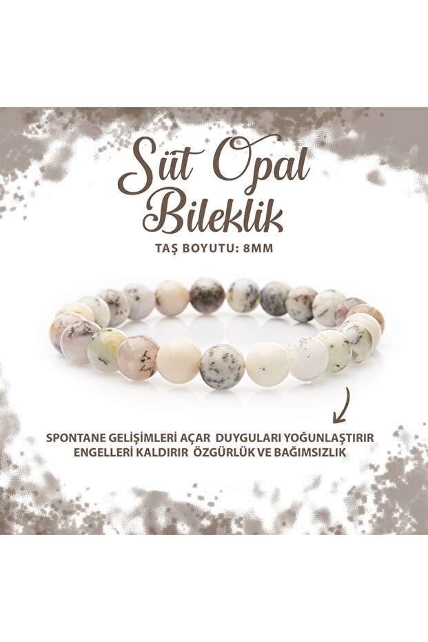 8mm Milk Opal Natural Stone Bracelet - Certified