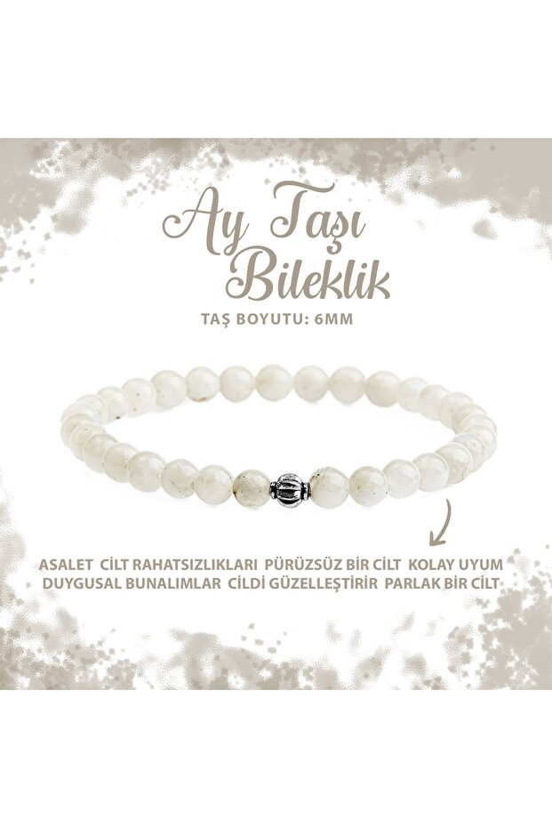 Certified Moon Stone 6mm Natural Stone Bracelet